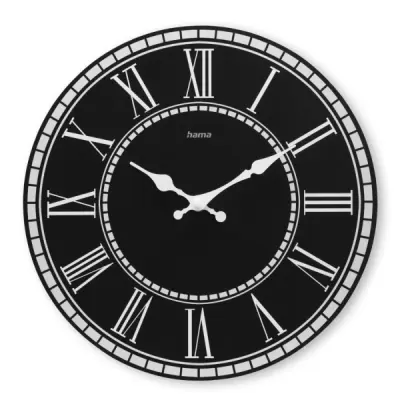 Hama Reloj de Pared Analógico Silencioso Cuarzo MDF 30x2cm Negro