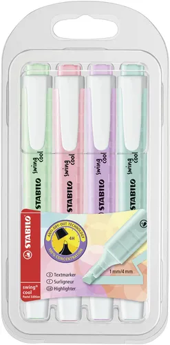 Stabilo Marcador Fluorescente Swing Cool Pastel Surtido Blíster 4 Unidades