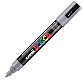 Posca Marcador  Pc-5M No Permanente Punta Forma De Bala 1,8 - 2,5 Mm Gris
