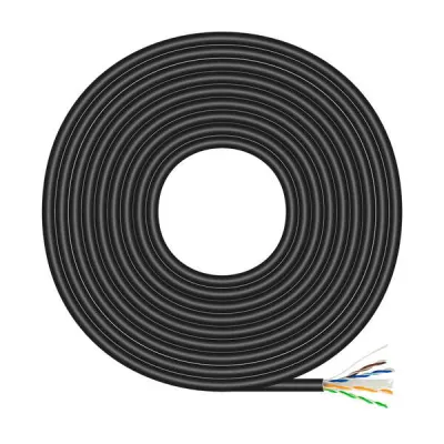 Aisens Cable de Red Exterior Impermeable RJ45 Cat.6 UTP 100m Negro