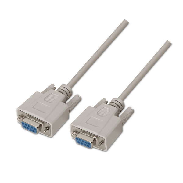 Aisens Cable Serie Null Modem - Db9/H-Db9/H - 1.8M Para Dispositivos De Comunicacion Equipados Con Puerto Serie - Color Beige
