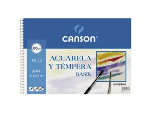 Canson Bloc Acuarela y Témpera Basik Espiral 10 Hojas 370gr