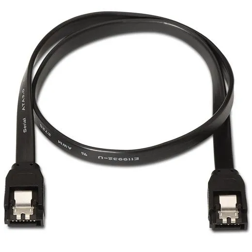 Aisens Cable Sata Iii Datos 6G Con Anclajes Negro 0,5M