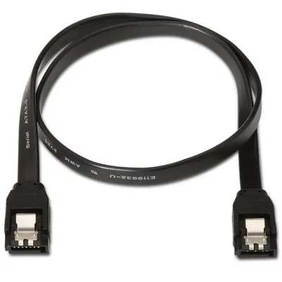 Aisens Cable SATA III 6G Datos con Anclajes Negro 0,5M