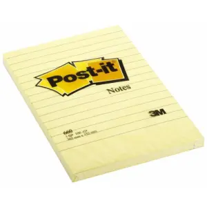 Post-it Pack de 6 Blocs de 100 Notas Adhesivas Reposicionables 101x152mm Amarillo Claro