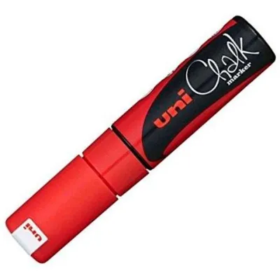 Uniball Marcador De Tiza Líquida Chalk Pwe-8K Punta Biselada Rojo