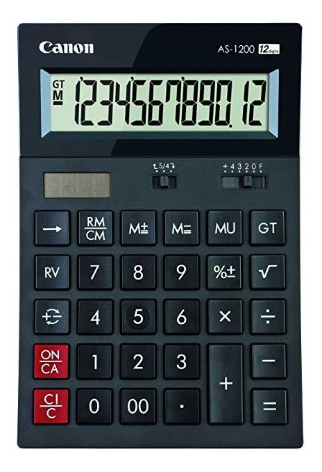 Canon Calculadora As-1200 Alimentacion Dual (Solar Y Pilas)