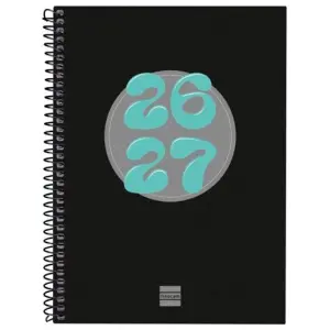 Finocam Agenda Cool Espiral 4º 155x212mm SVH Negro Curso 2026-2027