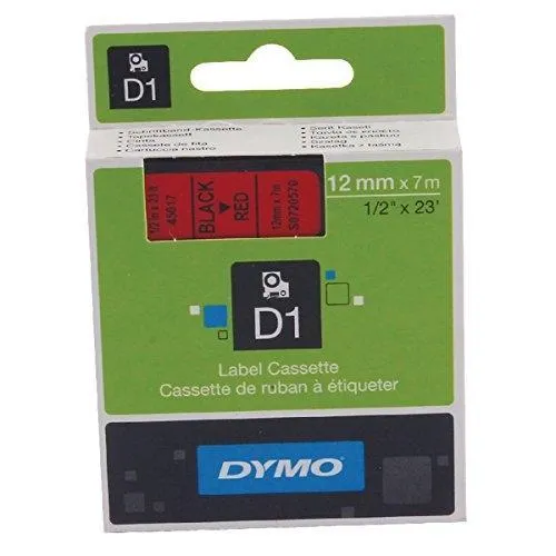 Dymo Cinta De Transferencia Termca D1 - Negro Sobre Rojo - 12Mmx7M - Poliester - Rotuladora Labelmanager