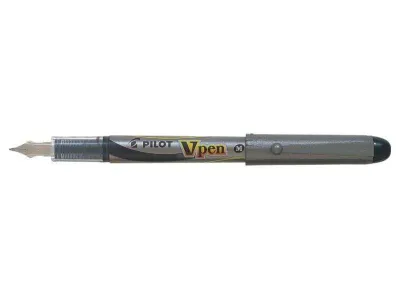 Pilot Pluma Estilográfica V-Pen Silver Desechable Tinta Líquida Punta Acero 0.5mm Negro