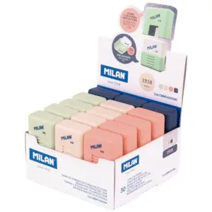 MILAN GOMA MIGA DE PAN 430 CON FUNDA SCHOOL SERIE 1918 CAJA EXPOSITORA 30 UD C/SURTIDOS