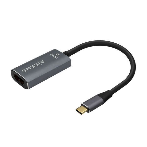 Aisens Conversor Aluminio Usb-C A Hdmi 4K@60Hz - Usb-C/M-Hdmi/H - 15Cm - Color Gris
