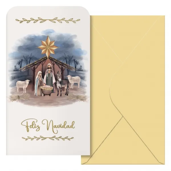 Dohe Maria Pack De 6 Tarjetas/Billeteros De Felicitacion Navideña Con Sobre - Tamaño 9X16Cm - Papel Offset - Impresas A Todo Color