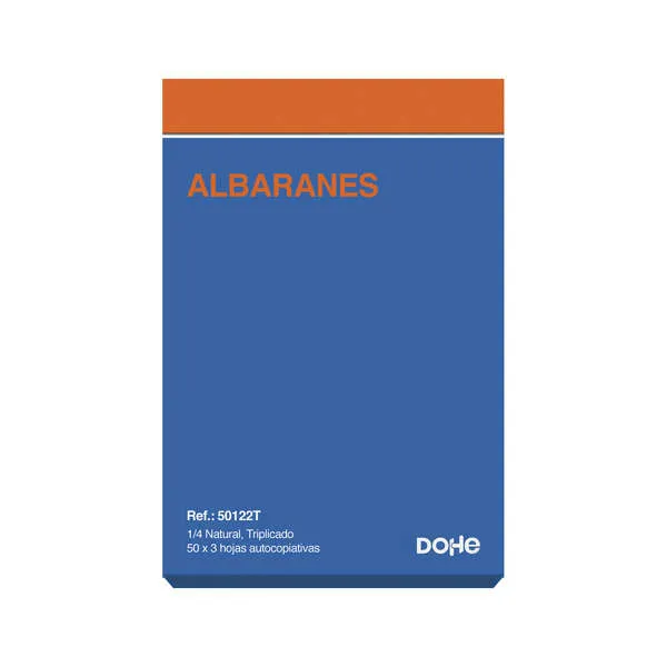 Dohe Talonarios Preimpresos A Dos Tintas En Papel Autocopiativo - 150 Hojas - Cuarto Natural - Triplicado