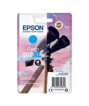 Epson Tinta Cian Nº 502XL para XP-5100, 5105 / WF-2860DWF, 2865DWF