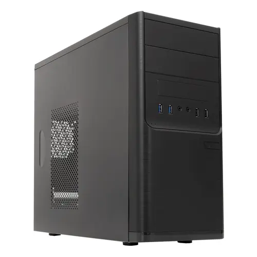 Caja Micro Atx Unyka Matx Dark Shadow Caja Negra Con 2 Bahías De 5.1/4 Con Fuente De Alimentacion De 500W Apta Para Reparaciones
