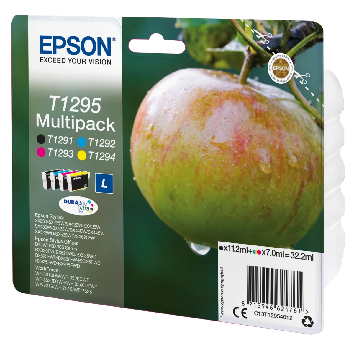 Epson T1295 Pack de 4 Cartuchos de Tinta Originales para Impresoras