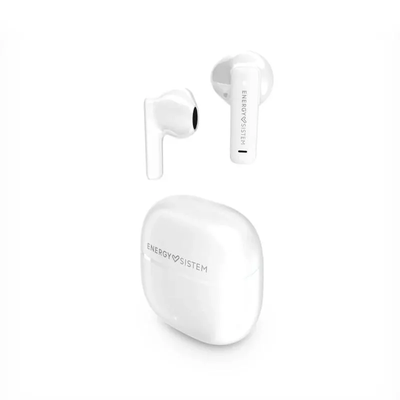 Energy Sistem StreetMusic Auriculares True Wireless Bluetooth 5.4 20h Autonomía Graves Profundos Materiales Reciclados Asistente de Voz Blanco