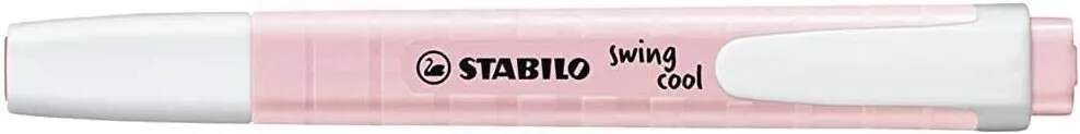 Stabilo Swing Cool Pastel Marcador Fluorescente - Cuerpo Plano - Punta Biselada - Trazo Entre 1 Y 4Mm - Tinta Con Base De Agua - Color Rubor Rosa