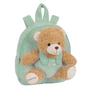 Safta Mochila Preescolar Turquesa con Osito Extraíble y Hombreras Acolchadas 4.65L