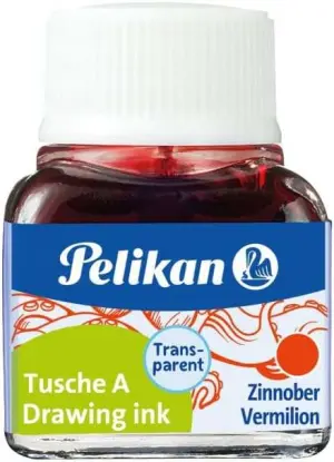 Pelikan Tinta China 523 10ml N.3 Color Bermellón para Dibujo y Caligrafía