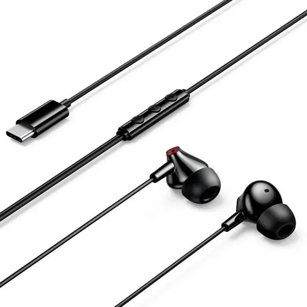 Vention Echo Lite Auriculares Intraurales Con Cable De 1.2M - Usb-C - Microfono Integrado - Altavoz De 12Mm - Color Negro