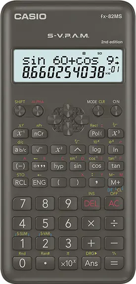 Casio Calculadora Científica FX-82MS-2 Negra 12 Y 10+2 Dígitos 240 Funciones