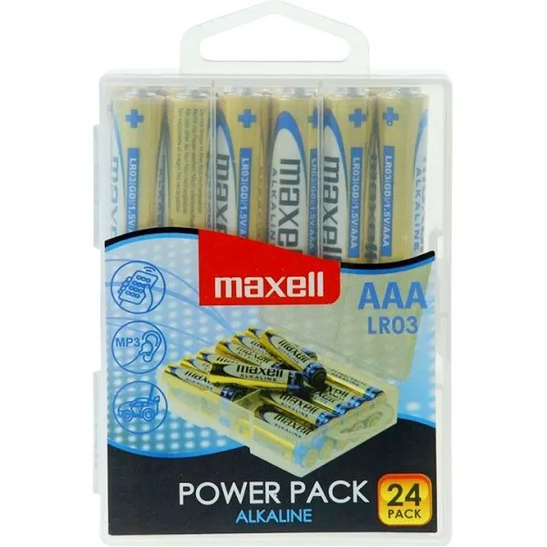 Maxell Pack de 24 Pilas Alcalinas LR03 AAA 1.5V
