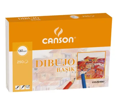 Canson Caja de Láminas de Dibujo Basik 250 Hojas 130g 21x29,7cm