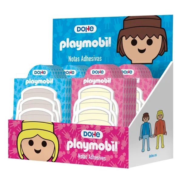 Dohe Expositor Playmobil con 32 Blocs de 25 Notas Adhesivas Multisuperficie Surtidas
