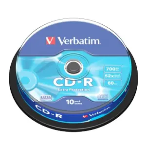Verbatim CD-R 700MB 52X 10 Pack Spindle con Superficie Extra Protection