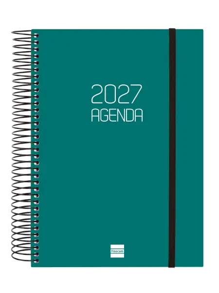 Finocam Agenda Espiral Basics Opaque Anual 2027 1 Día por Página E10 155x212mm Verde