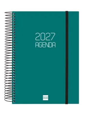 Finocam Agenda Espiral Basics Opaque Anual 2027 1 Día por Página E10 155x212mm Verde