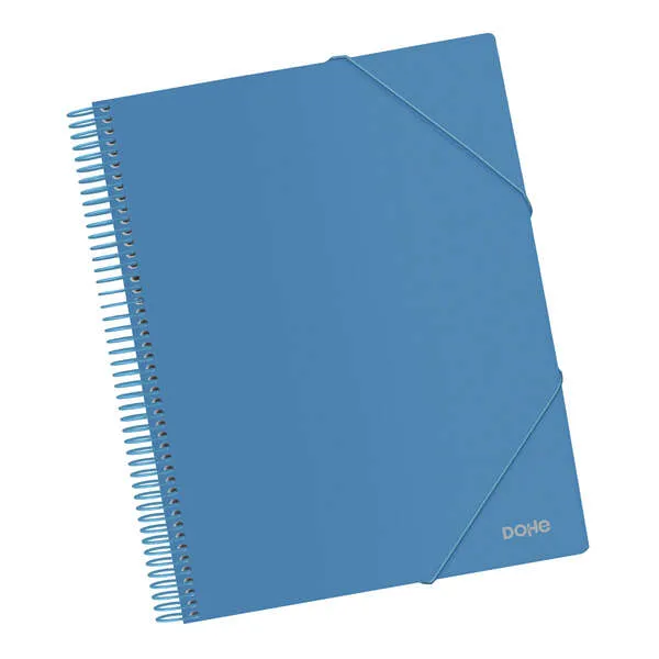Dohe Carpeta A4 con 20 Fundas - Tapa Polipropileno 800 Micras - Gomas Elásticas