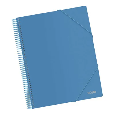Dohe Carpeta A4 con 20 Fundas - Tapa Polipropileno 800 Micras - Gomas Elásticas