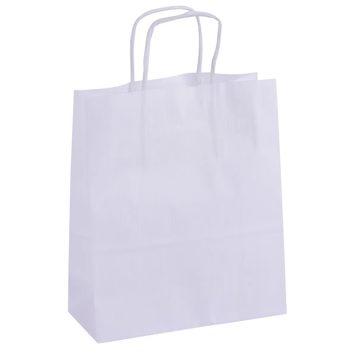 Apli Pack de 50 Bolsas Kraft Reutilizables y Reciclables con Asas Rizadas - Color Blanco