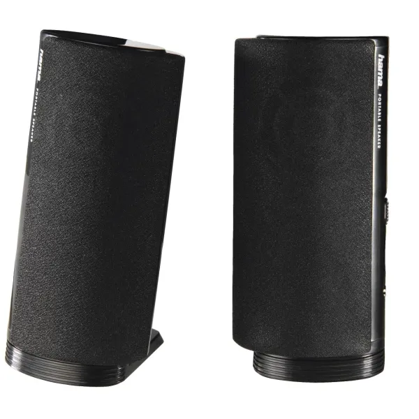 HAMA Altavoces 2.0 USB con Entrada Jack 3.5mm y Control de Volumen Negro