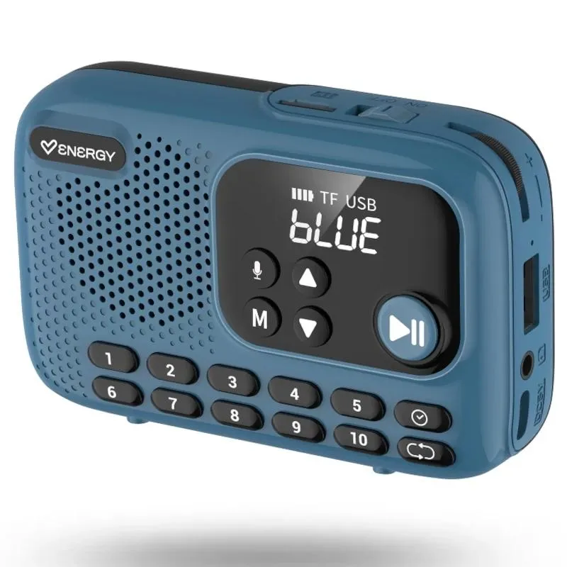 Energy Sistem TunerGo Radio Portátil FM - Bluetooth, USB, MicroSD, Jack 3.5 - 5W, Batería 10 Horas - Azul