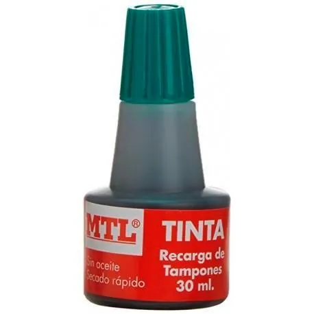 Mtl Tinta De Sellar Para Recarga De Tampones 30Ml Verde