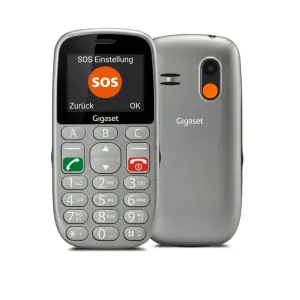 Gigaset GL390 Teléfono Móvil Para Mayores, Pantalla 2.2", Cámara 0.3MP, Base de Carga, Gris