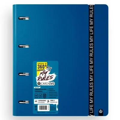 Carchivo Carpeblock 360 My Rules Recambio 100H A4 5x5 90gr 4 Separadores Deep Blue
