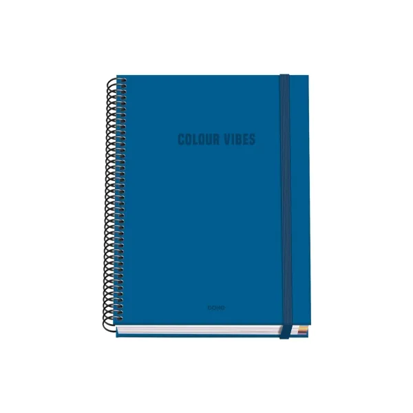 Dohe Cuaderno Espiral A5 100 Hojas Cuadricula 5mm Tapa Dura Color Azul