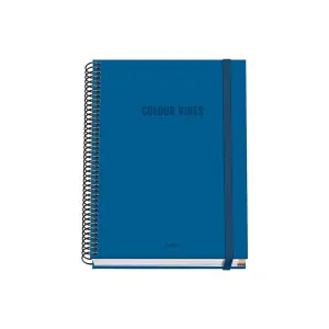 Dohe Cuaderno Espiral A5 100 Hojas Cuadricula 5mm Tapa Dura Color Azul