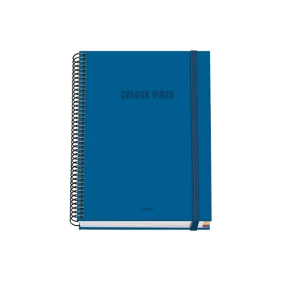 Dohe Cuaderno Espiral A5 100 Hojas Cuadricula 5mm Tapa Dura Color Azul