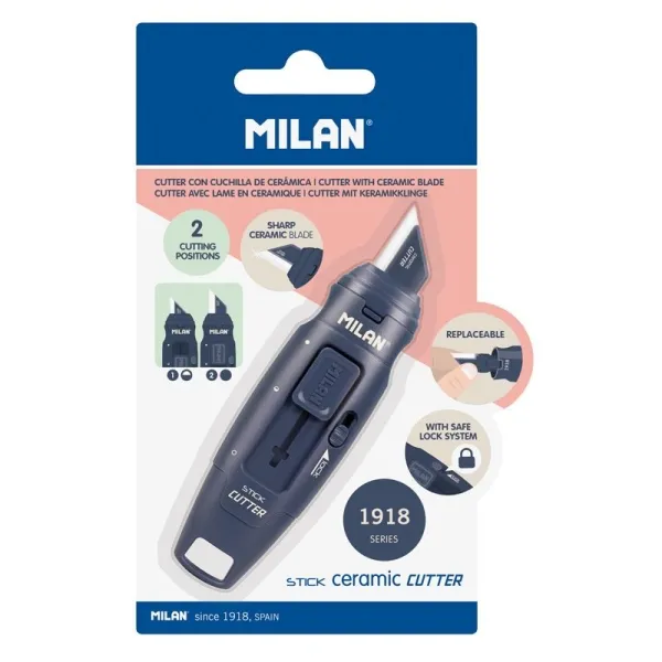 Milan Cutter Hoja Cerámica Stick Serie 1918 Blíster Azul Marino