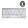 Ewent Teclado de Viaje Bluetooth 3.0 QWERTY IT Plata con Modo Ahorro de Energía