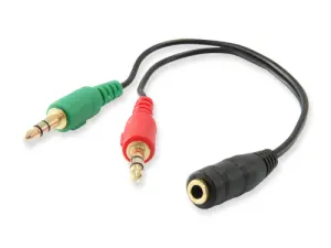 EQUIP Cable Audio Mini Jack 3.5mm Hembra a 2 Jack 3.5mm Macho