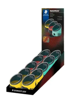 Staedtler Norix Expositor de 10 Sacapuntas con Depósito para Lápices Ø 8,2mm