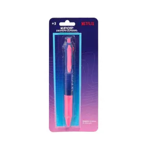 Safta Boligrafo Retráctil K-Pop Demon Hunters de 4 Colores - Rosa y Azul - Blister Ergonomico