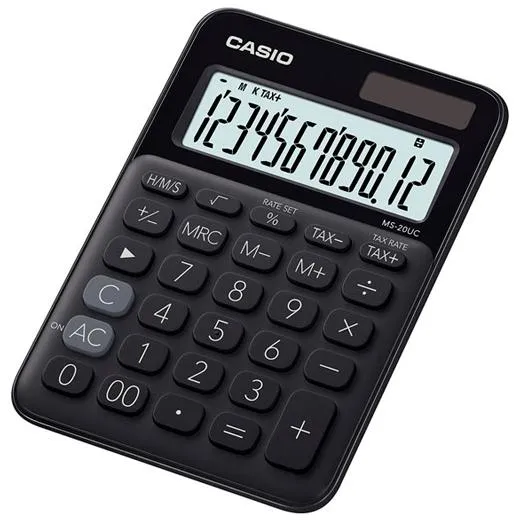 Casio Calculadora De Oficina Sobremesa Negro 12 Dígitos Ms-20Uc
